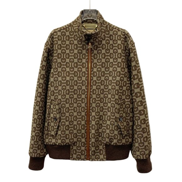 IM0260 Gucci Ebony Horse Bed Jacquard Fully Printed Wool Stand Collar Long Sleev - Picture 1 of 8